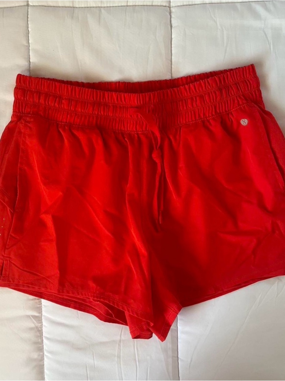 Layer 8 Red Women's Athletic Shorts with Drawstring Waist